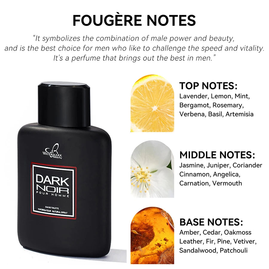Men's Fougère EDP Perfume 100ml – Fresh Long-Lasting Fragrance for Dates and Daily Use
