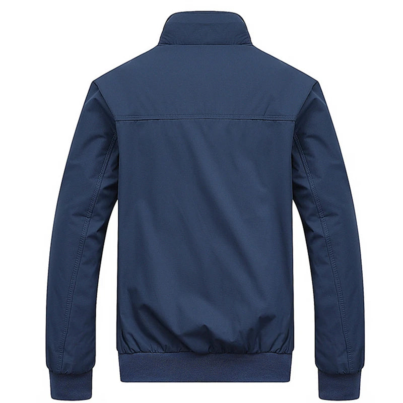 Men's Slim Hooded Bomber Jacket – Casual Solid Color Baseball M-8XL