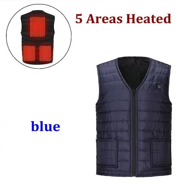 Chaleco Térmico Inteligente Unisex Calefactado 9 Zonas Cuello V – Exterior Flexible Invierno M-7XL