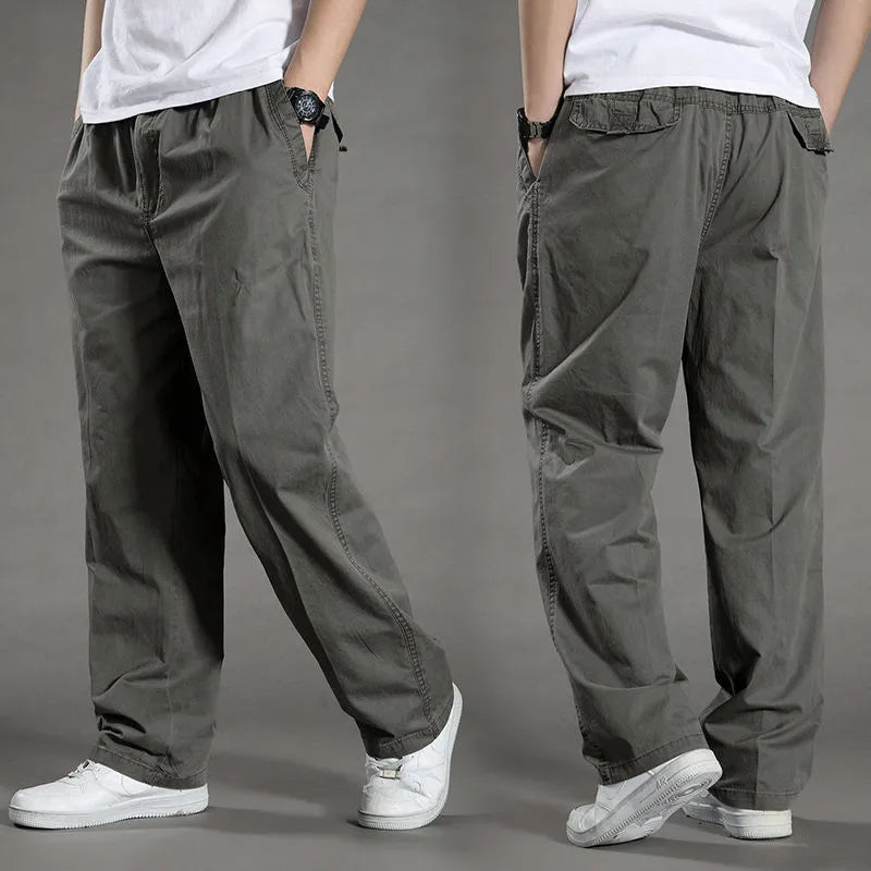 Pantalón Cargo Hombre Algodón Multi-Bolsillos – Casual Streetwear Talla S-6XL