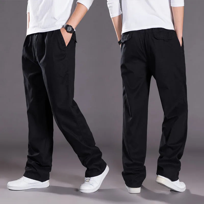 Pantalón Cargo Hombre Algodón Multi-Bolsillos – Casual Streetwear Talla S-6XL