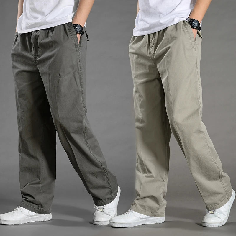 Pantalón Cargo Hombre Algodón Multi-Bolsillos – Casual Streetwear Talla S-6XL