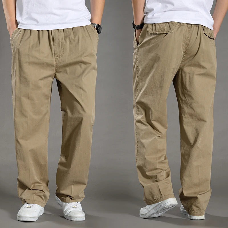 Pantalón Cargo Hombre Algodón Multi-Bolsillos – Casual Streetwear Talla S-6XL