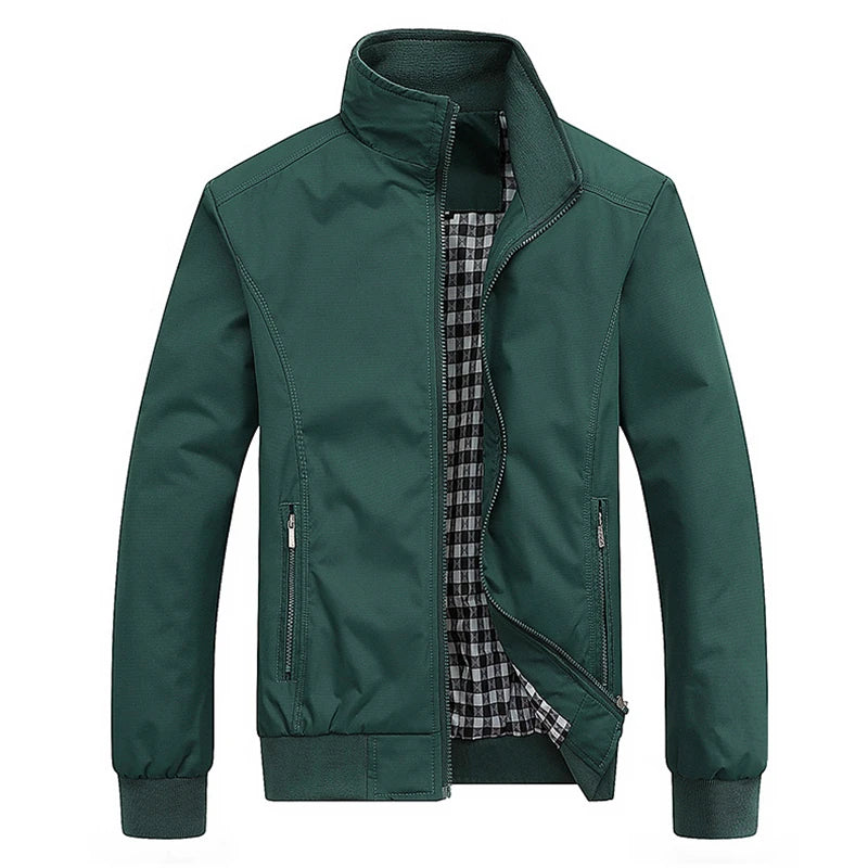 Men's Slim Hooded Bomber Jacket – Casual Solid Color Baseball M-8XL