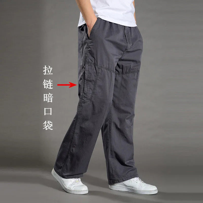 Pantalón Cargo Hombre Algodón Multi-Bolsillos – Casual Streetwear Talla S-6XL