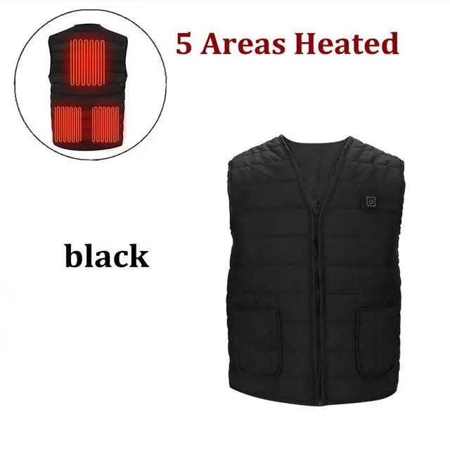 Chaleco Térmico Inteligente Unisex Calefactado 9 Zonas Cuello V – Exterior Flexible Invierno M-7XL