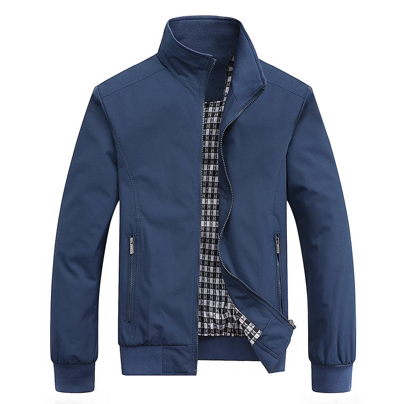 Men's Slim Hooded Bomber Jacket – Casual Solid Color Baseball M-8XL