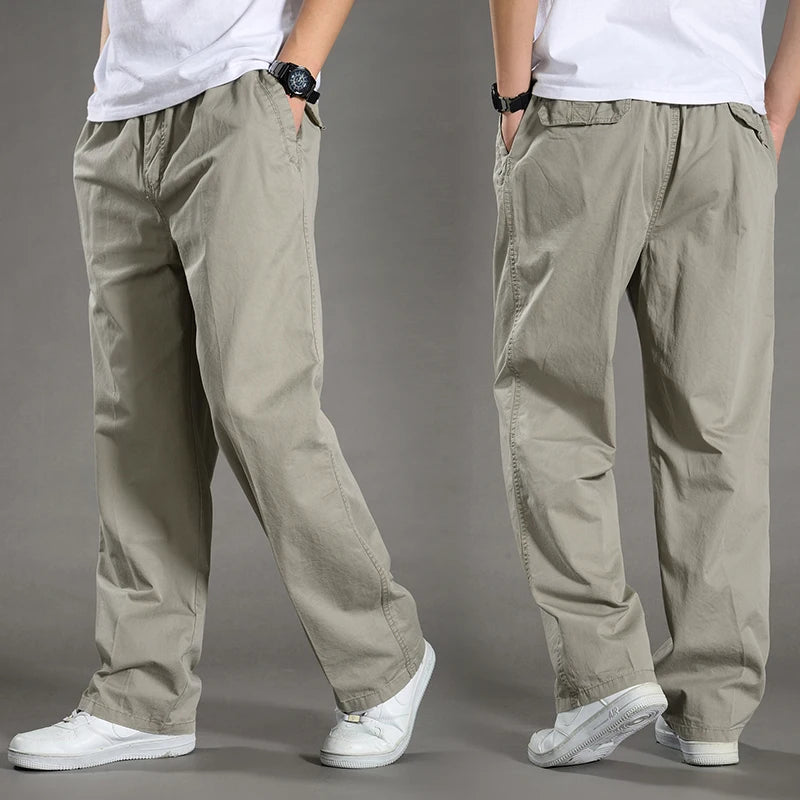 Pantalón Cargo Hombre Algodón Multi-Bolsillos – Casual Streetwear Talla S-6XL