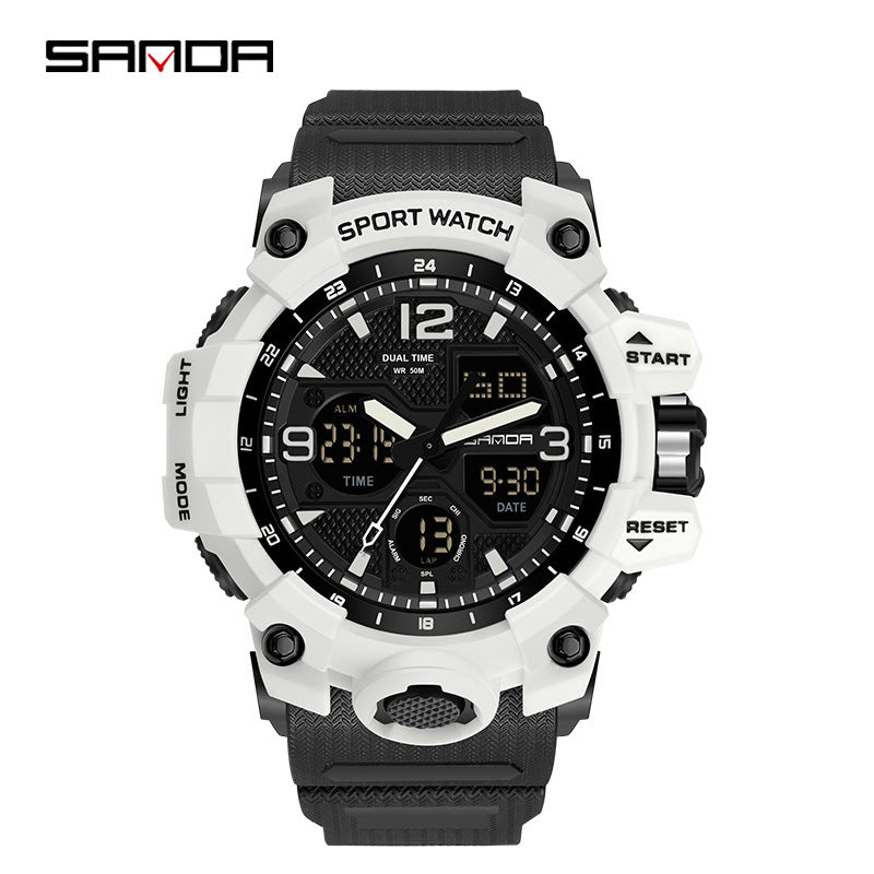 Reloj Deportivo Digital Multifunción Sanda – Alarma Luminoso Resistente al Agua 50M Unisex