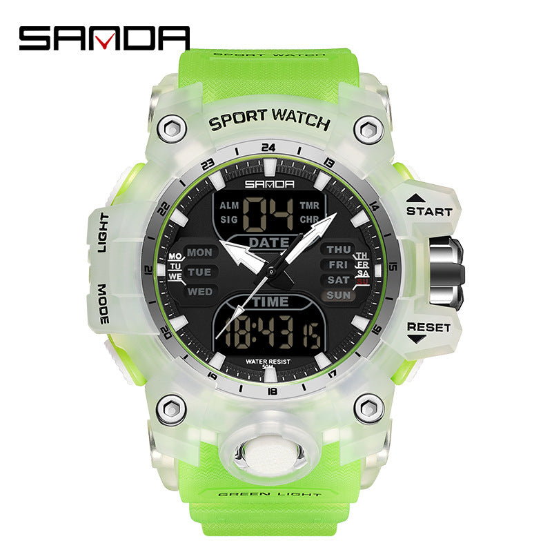 Reloj Deportivo Digital Multifunción Sanda – Alarma Luminoso Resistente al Agua 50M Unisex
