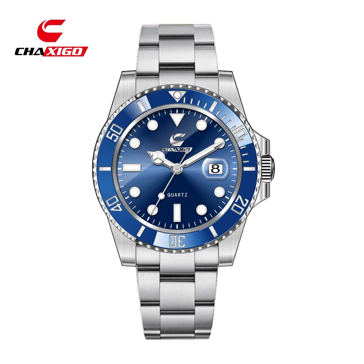 Reloj de Cuarzo Luminoso Hombre – Esfera Verde Resistente al Agua 30M Correa Silicona