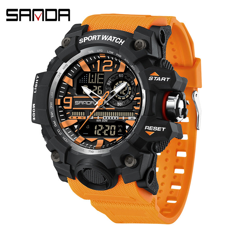 Reloj Deportivo Digital Multifunción Sanda – Alarma Luminoso Resistente al Agua 50M Unisex