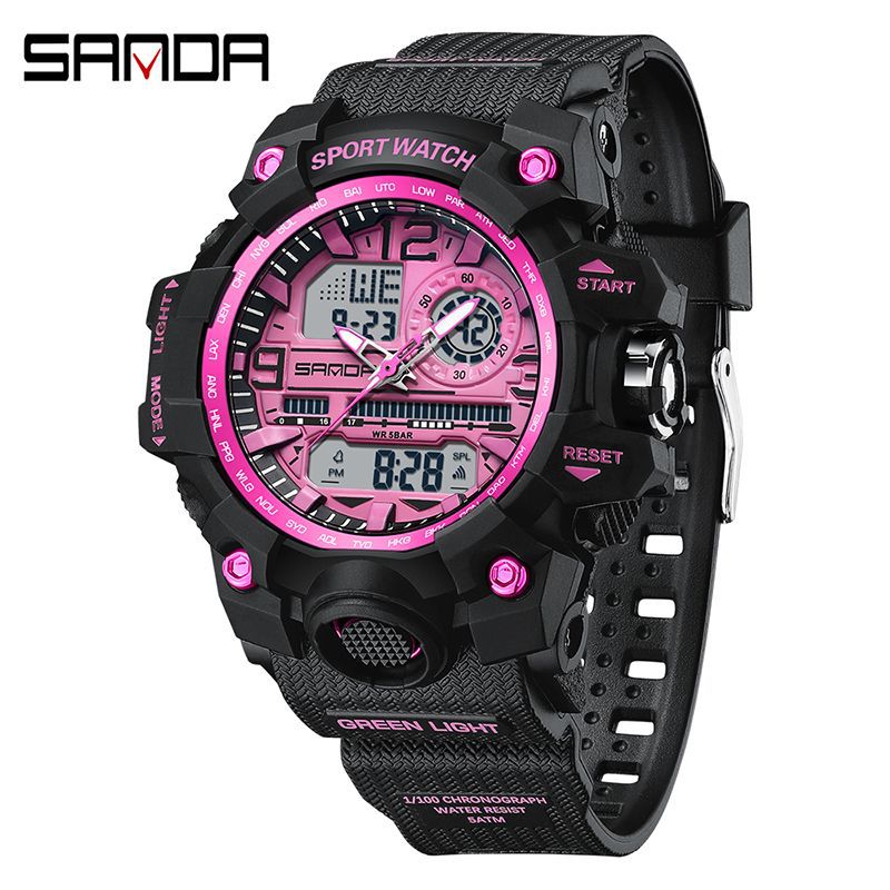 Reloj Deportivo Digital Multifunción Sanda – Alarma Luminoso Resistente al Agua 50M Unisex