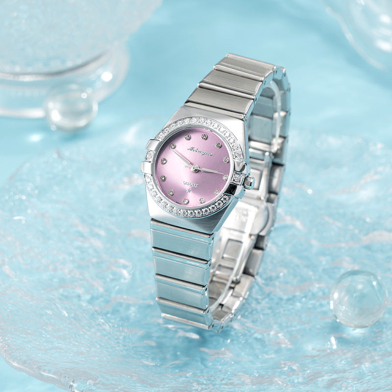 Reloj de Mujer Constelación – Cuarzo Bisel de Diamantes Brazalete de Acero Resistente al Agua