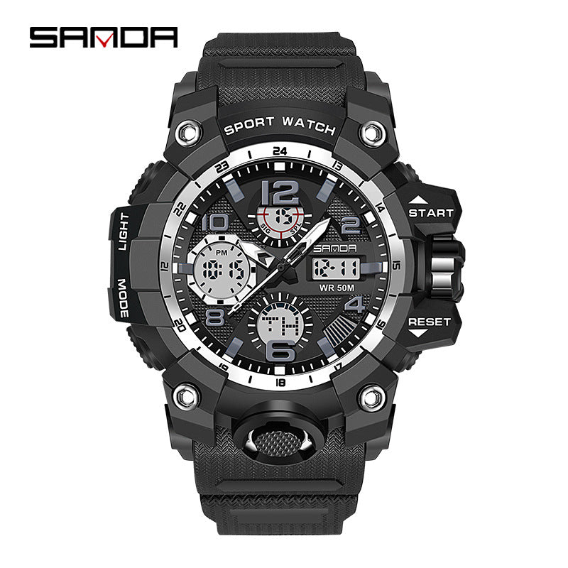 Reloj Deportivo Digital Multifunción Sanda – Alarma Luminoso Resistente al Agua 50M Unisex