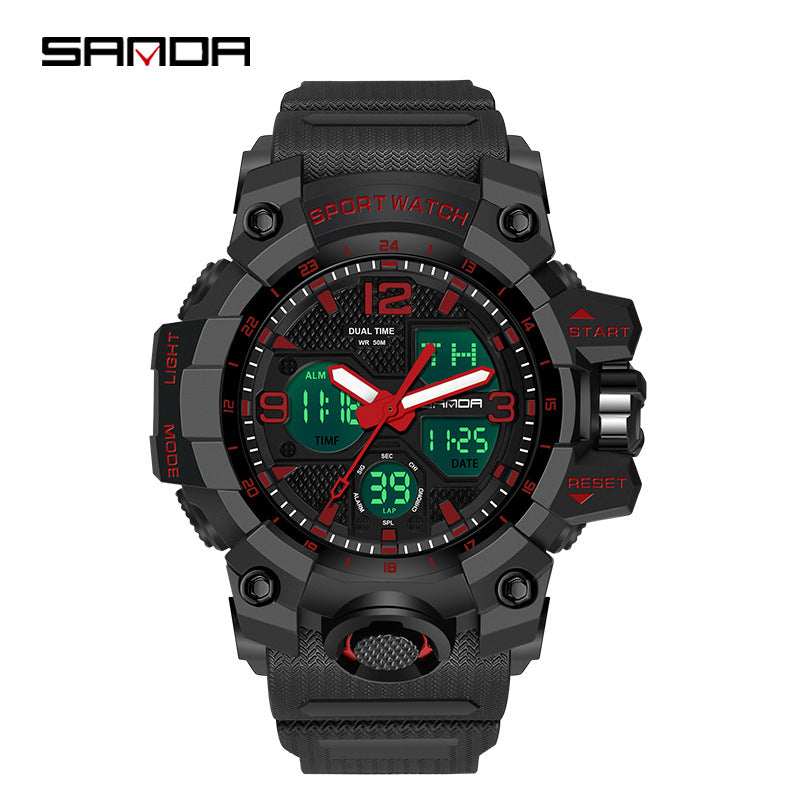 Reloj Deportivo Digital Multifunción Sanda – Alarma Luminoso Resistente al Agua 50M Unisex