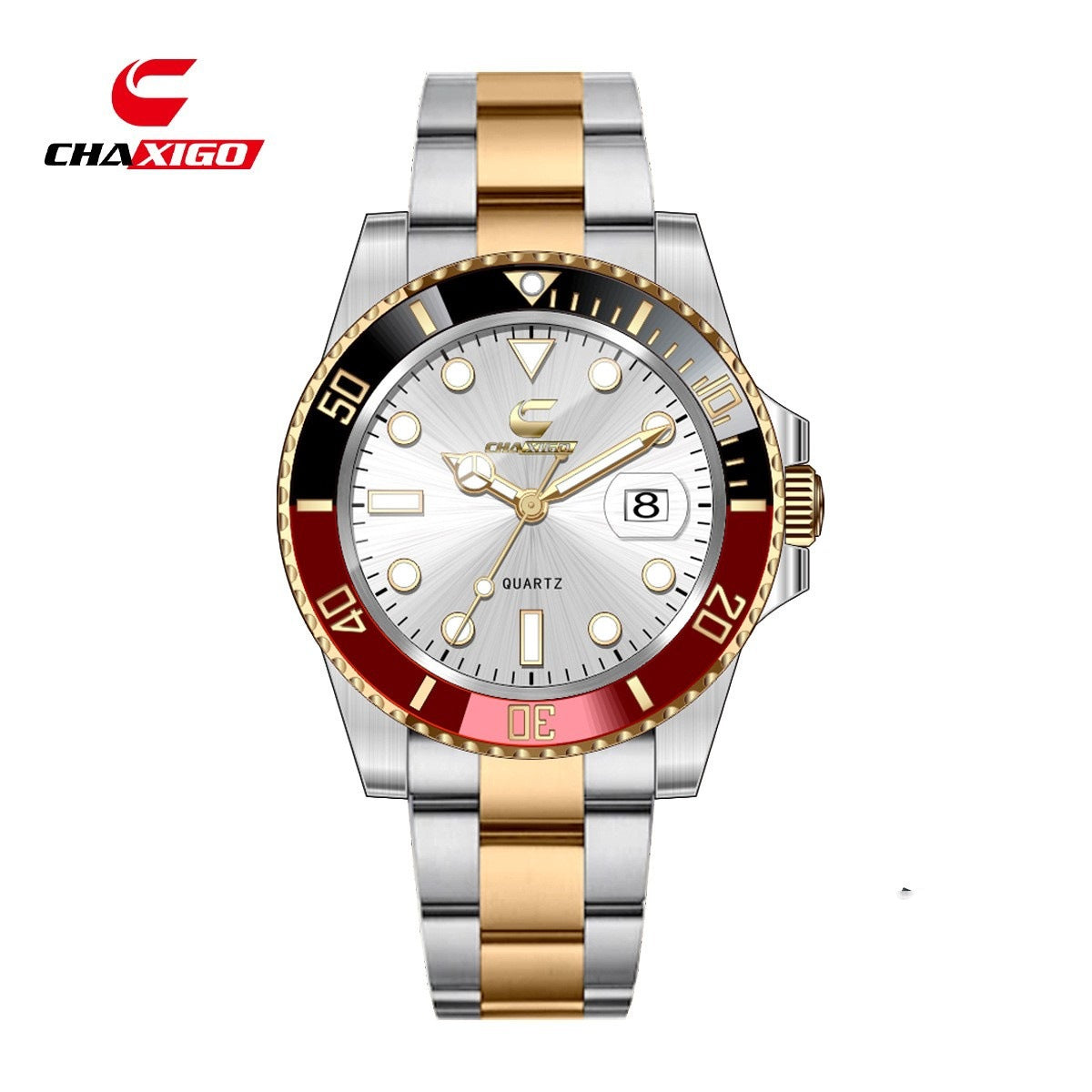 Reloj de Cuarzo Luminoso Hombre – Esfera Verde Resistente al Agua 30M Correa Silicona