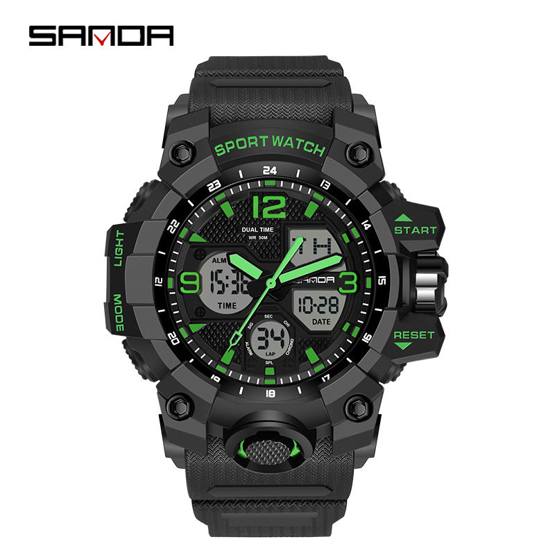 Reloj Deportivo Digital Multifunción Sanda – Alarma Luminoso Resistente al Agua 50M Unisex
