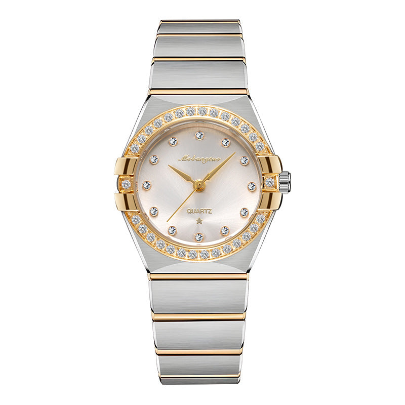 Reloj de Mujer Constelación – Cuarzo Bisel de Diamantes Brazalete de Acero Resistente al Agua