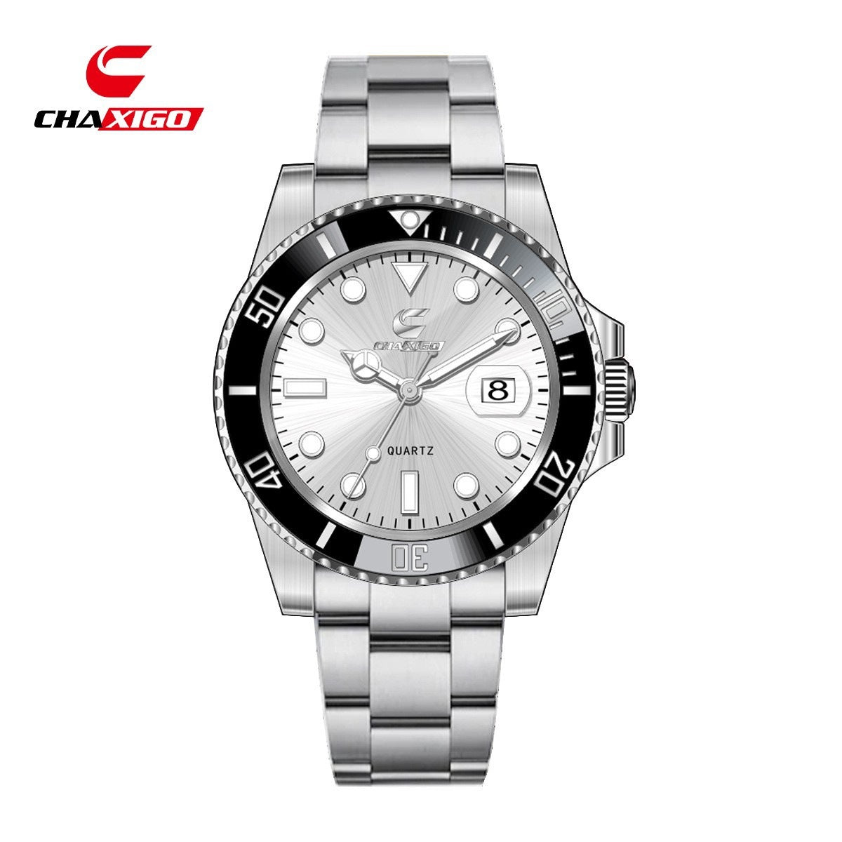 Reloj de Cuarzo Luminoso Hombre – Esfera Verde Resistente al Agua 30M Correa Silicona