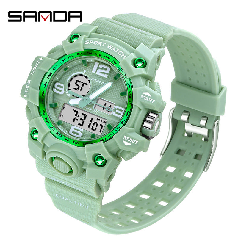 Reloj Deportivo Digital Multifunción Sanda – Alarma Luminoso Resistente al Agua 50M Unisex