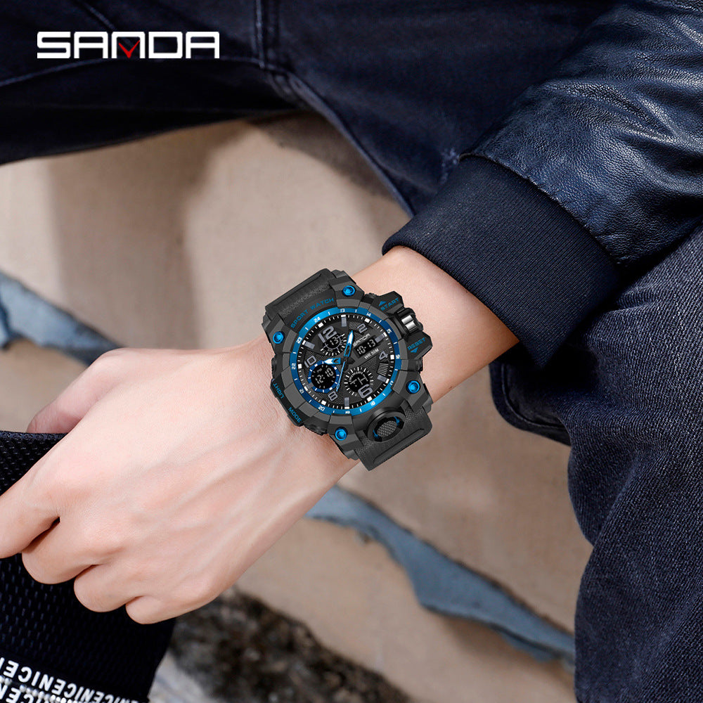 Sanda Multifunction Digital Sports Watch – Luminous Alarm Water Resistant 50M Unisex