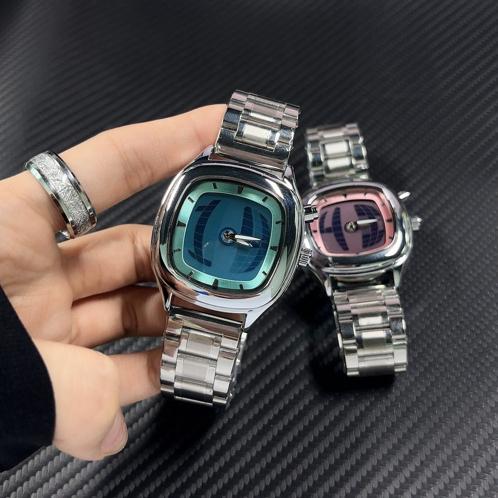 Reloj Retro Cuadrado Unisex – Pantalla Digital Dual Movimiento de Cuarzo Estilo Vintage