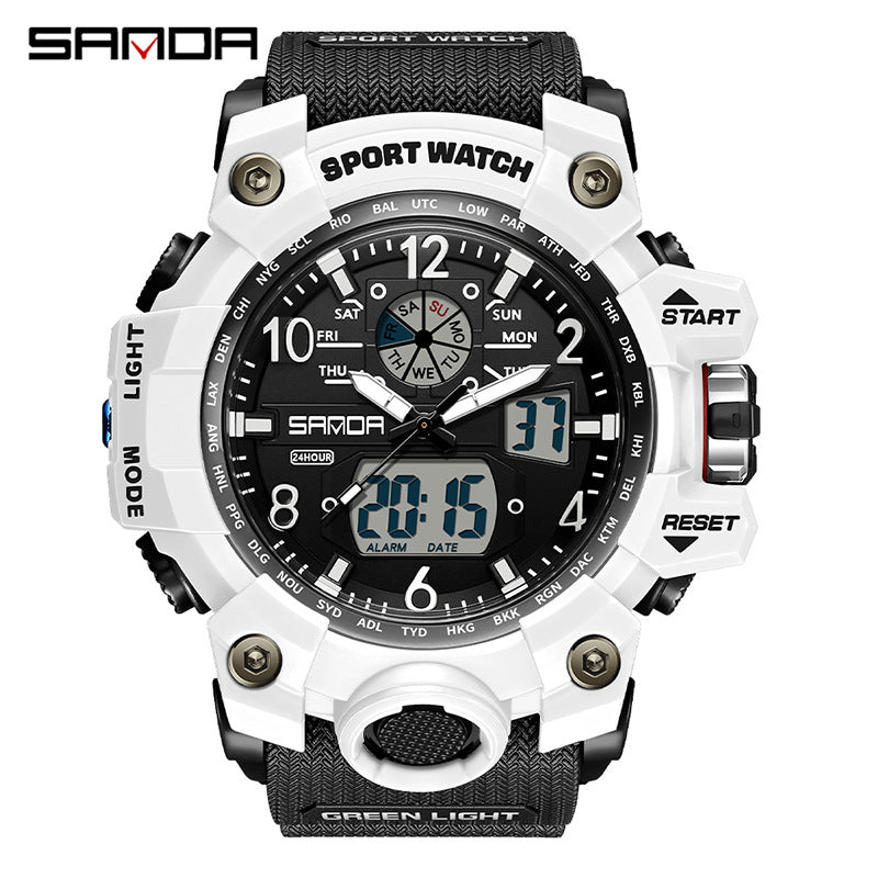 Reloj Deportivo Digital Multifunción Sanda – Alarma Luminoso Resistente al Agua 50M Unisex