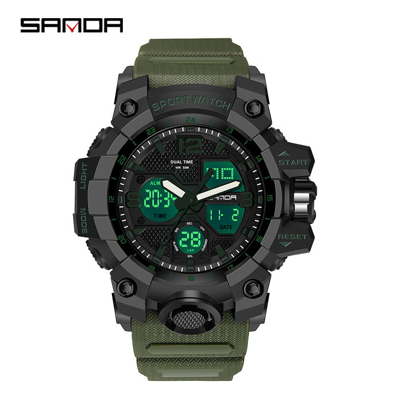 Reloj Deportivo Digital Multifunción Sanda – Alarma Luminoso Resistente al Agua 50M Unisex