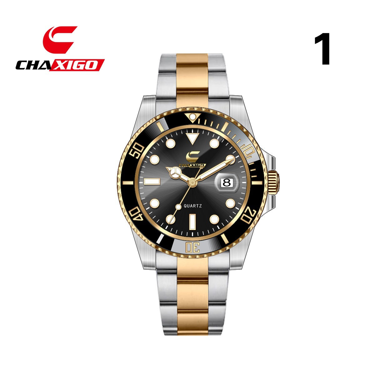 Reloj de Cuarzo Luminoso Hombre – Esfera Verde Resistente al Agua 30M Correa Silicona