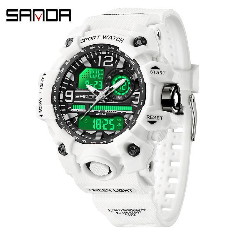 Reloj Deportivo Digital Multifunción Sanda – Alarma Luminoso Resistente al Agua 50M Unisex