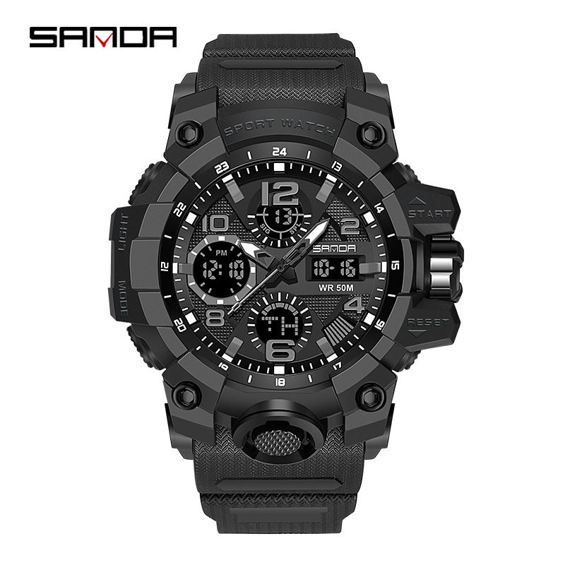 Sanda Multifunction Digital Sports Watch – Luminous Alarm Water Resistant 50M Unisex