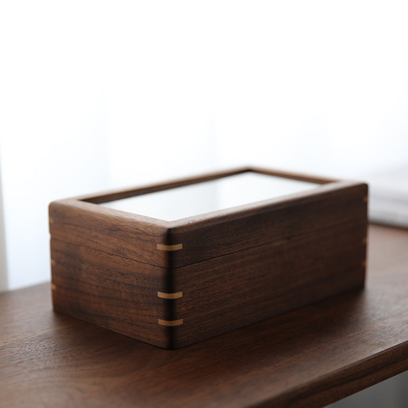 Caja Expositor de Relojes en Madera Maciza – Nogal Negro o Cerezo Americano con Tapa Skylight