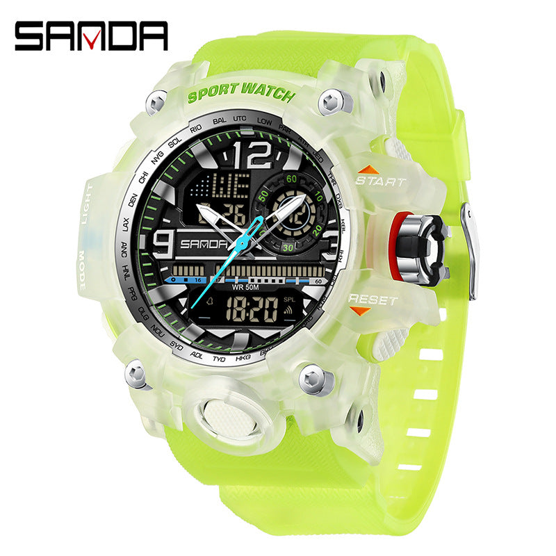 Reloj Deportivo Digital Multifunción Sanda – Alarma Luminoso Resistente al Agua 50M Unisex