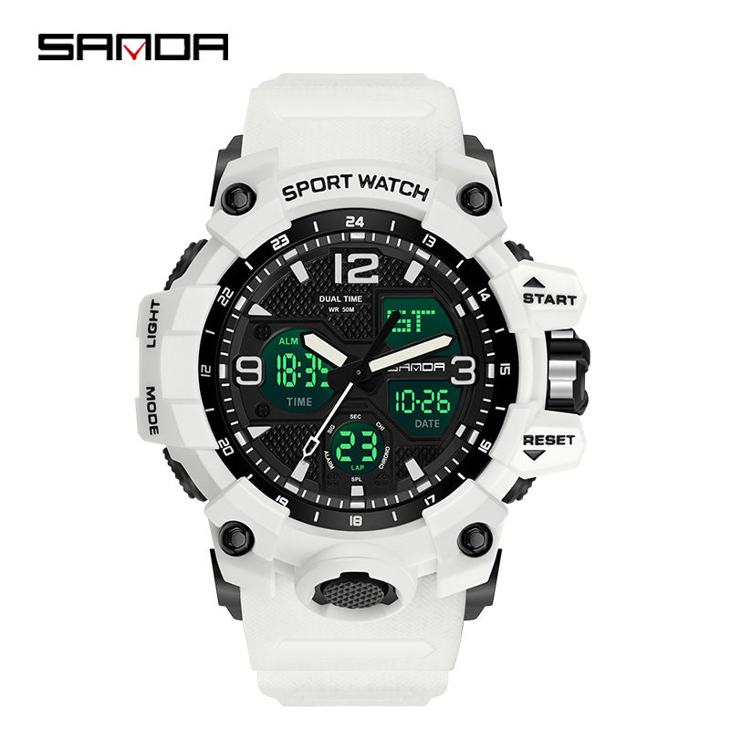 Reloj Deportivo Digital Multifunción Sanda – Alarma Luminoso Resistente al Agua 50M Unisex