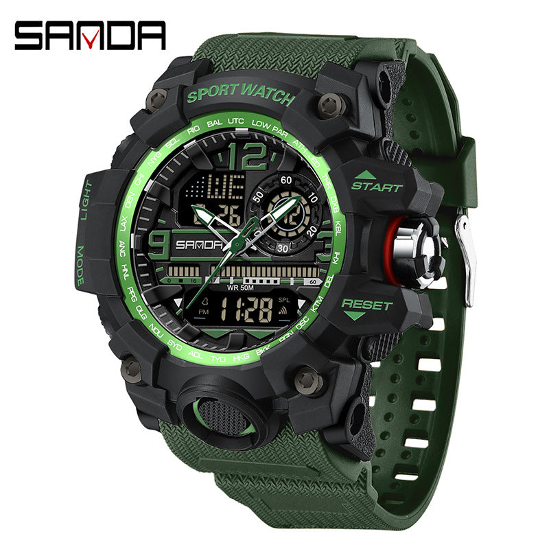 Reloj Deportivo Digital Multifunción Sanda – Alarma Luminoso Resistente al Agua 50M Unisex