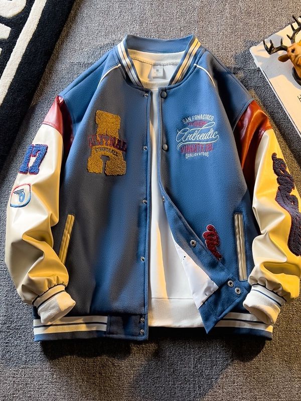 American Varsity Bomber Jacket with Embroidery
