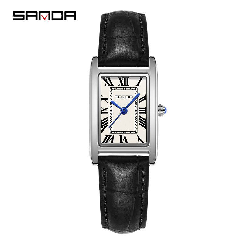 Reloj de Pareja Vintage Cuadrado – Cuarzo Elegante Unisex con Números Romanos