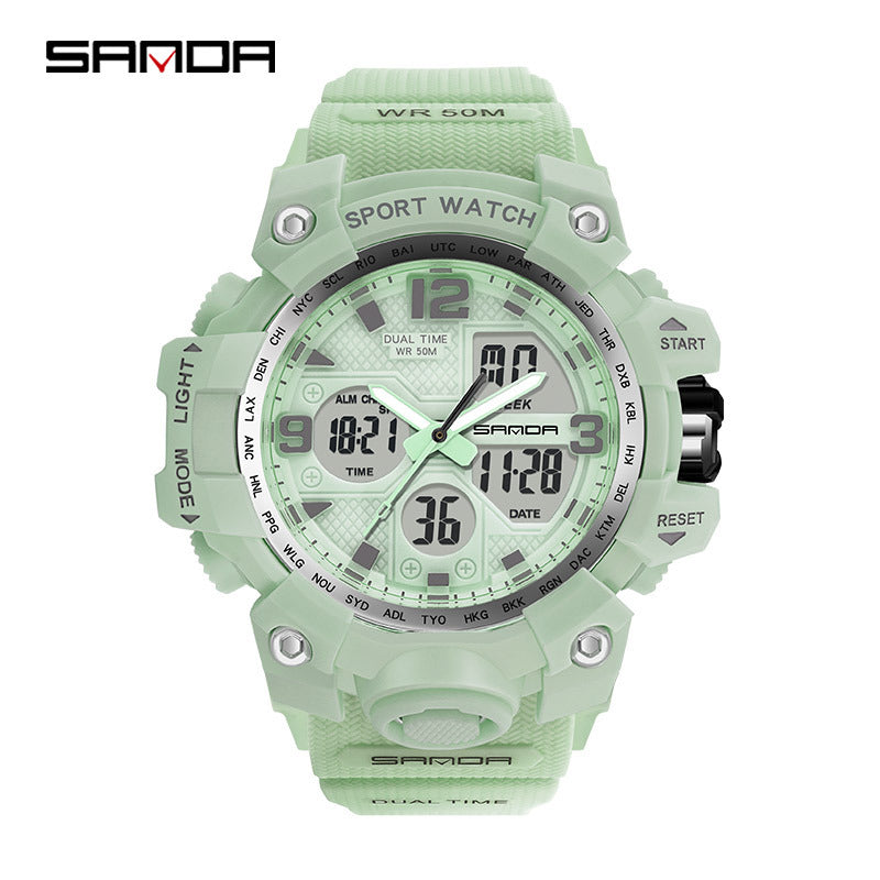 Reloj Deportivo Digital Multifunción Sanda – Alarma Luminoso Resistente al Agua 50M Unisex