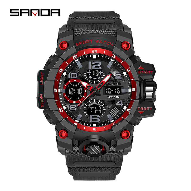 Reloj Deportivo Digital Multifunción Sanda – Alarma Luminoso Resistente al Agua 50M Unisex