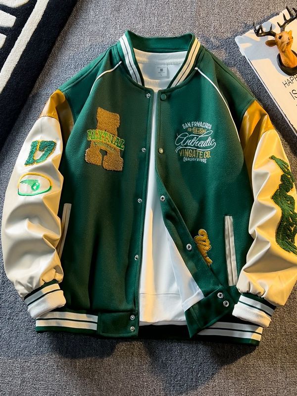 American Varsity Bomber Jacket with Embroidery