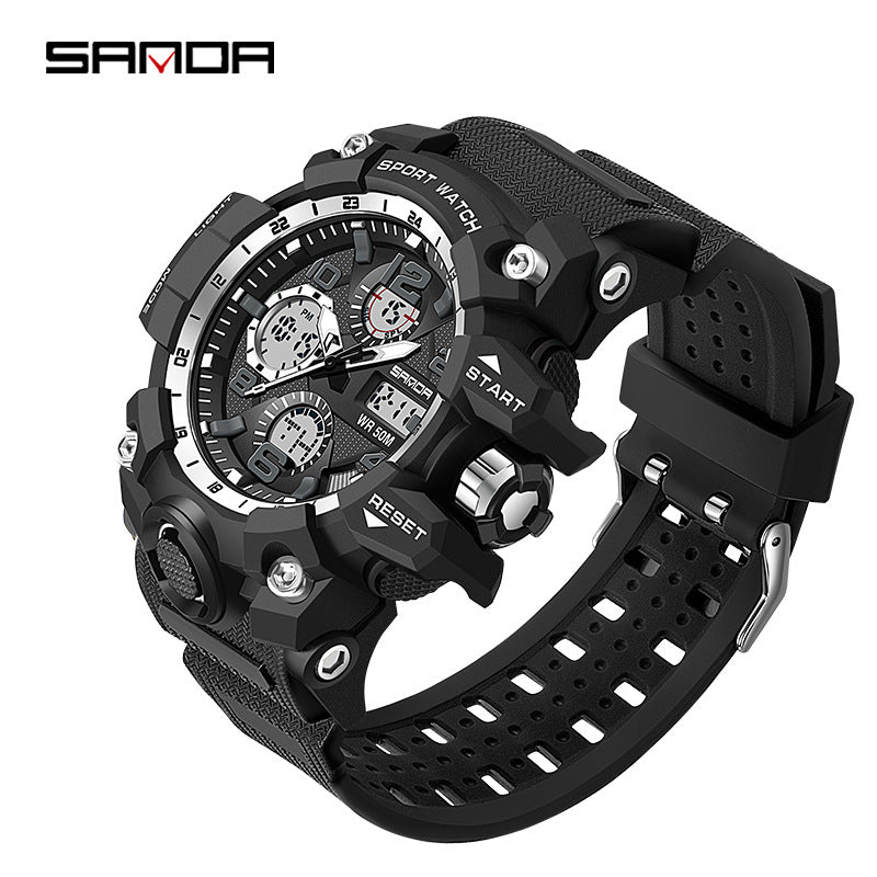 Reloj Deportivo Digital Multifunción Sanda – Alarma Luminoso Resistente al Agua 50M Unisex