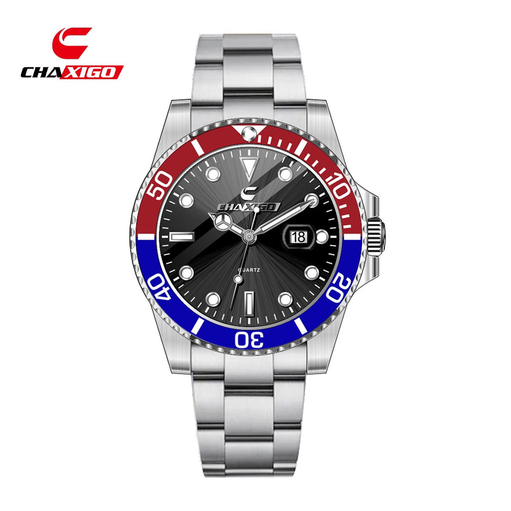 Reloj de Cuarzo Luminoso Hombre – Esfera Verde Resistente al Agua 30M Correa Silicona