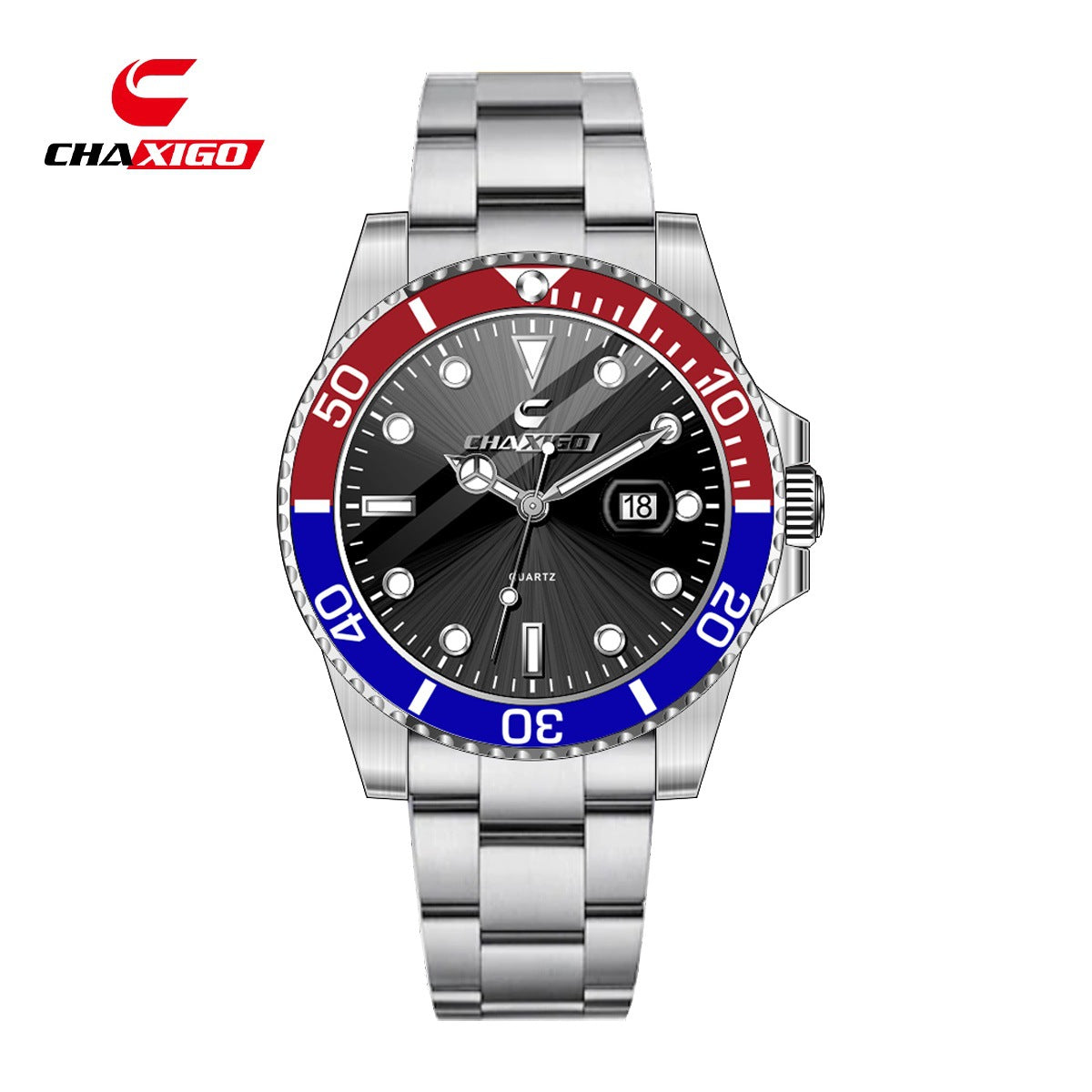 Reloj de Cuarzo Luminoso Hombre – Esfera Verde Resistente al Agua 30M Correa Silicona
