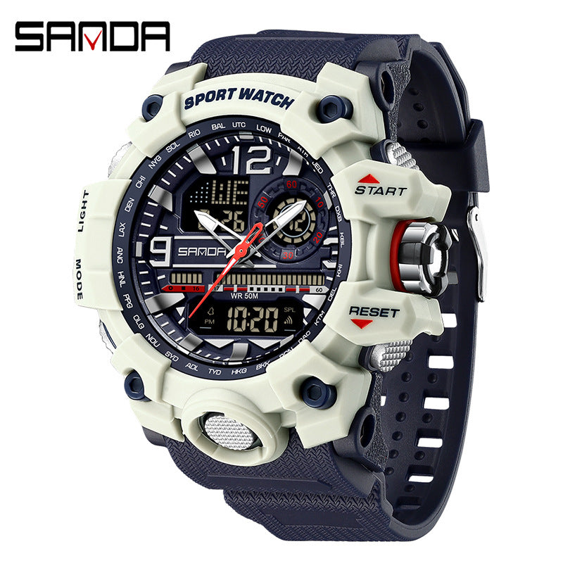 Reloj Deportivo Digital Multifunción Sanda – Alarma Luminoso Resistente al Agua 50M Unisex