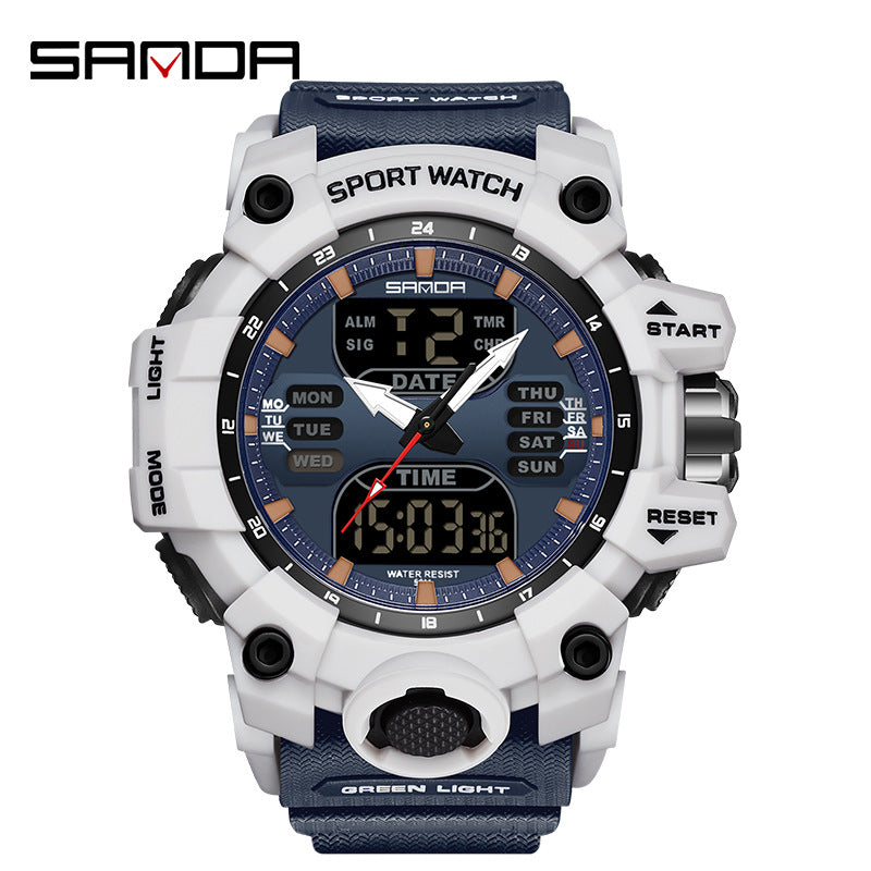 Reloj Deportivo Digital Multifunción Sanda – Alarma Luminoso Resistente al Agua 50M Unisex