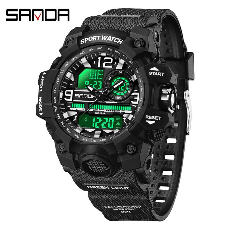 Reloj Deportivo Digital Multifunción Sanda – Alarma Luminoso Resistente al Agua 50M Unisex