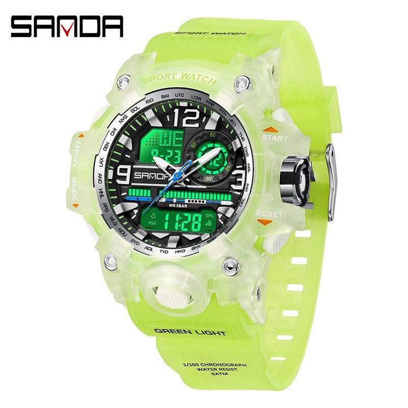 Reloj Deportivo Digital Multifunción Sanda – Alarma Luminoso Resistente al Agua 50M Unisex