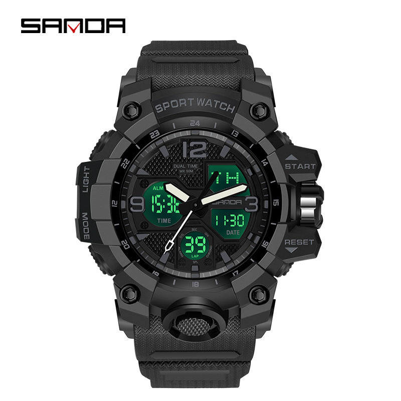 Reloj Deportivo Digital Multifunción Sanda – Alarma Luminoso Resistente al Agua 50M Unisex