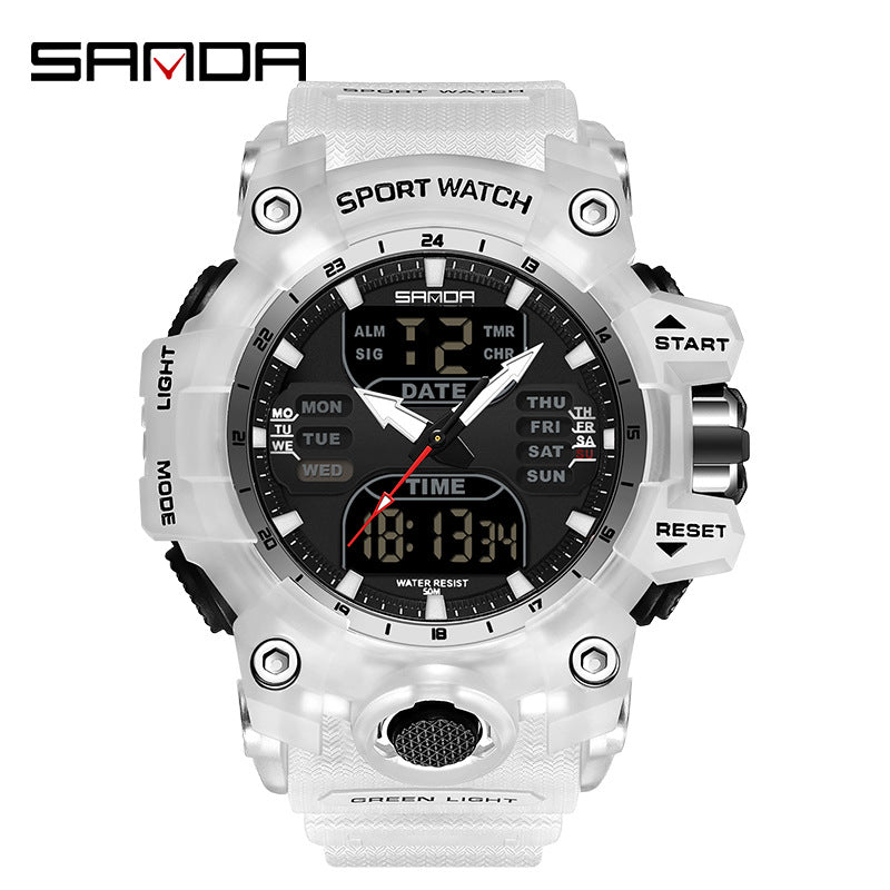 Reloj Deportivo Digital Multifunción Sanda – Alarma Luminoso Resistente al Agua 50M Unisex